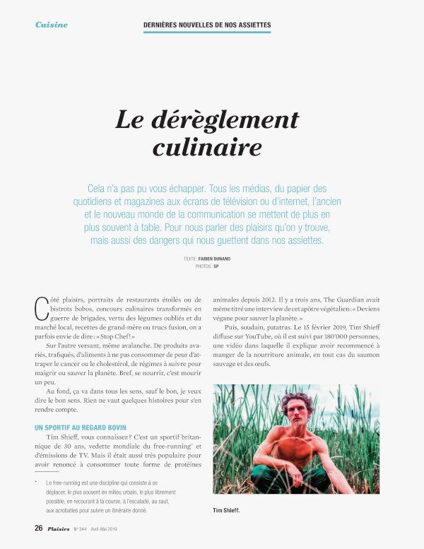 Dernières nouvelles de nos assiettes: "Le déréglement culinaire" - Plaisirs N o 344 Avril-Mai 2019